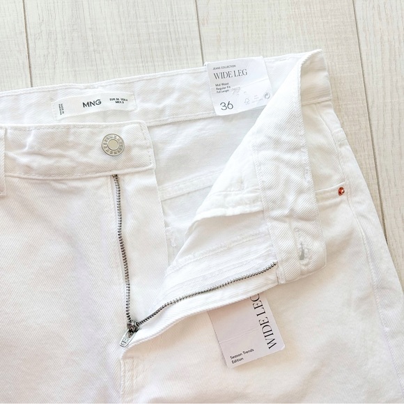 Mango white high waisted wide leg jeans - Picture 3 of 15